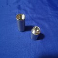 Miniature Stainless steel storage tube, heavy gauge, threaded lid.