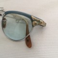Bausch & Lomb- Vintage Cat Eye Glasses 1/10 12k GF. White Gold filled Eyewear Blue 1950s RARE