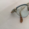 Bausch & Lomb- Vintage Cat Eye Glasses 1/10 12k GF. White Gold filled Eyewear Blue 1950s RARE