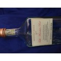 Table Mountain shaped glass bottle. Vintage item with lid and labelling