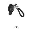 Mercedes Car Key Logo Braided Leather Rope Key Ring Holder  With mini screwdriver