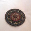 Vintage 1960s Moroccan Brass Enamel Inlaid (cloisonné) Copper Wall Plate Decorative 5`