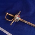 Vintage Toledo Rapier Sword Ornate Letter Opener 8.5` Portugal