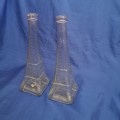 Vintage Eiffel Tower Clear Glass Decorative Bottles