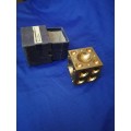 Brass Dapping Block 1 3/4`` Doming Block 45mm Cube Half Spheres Forming Tool. Unused