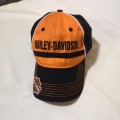 Harley Davidson Hat Cap Strap Back Orange Black. Original item St Peters Missouri- Unused