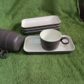 LUFTHANSA AIRLINE PLASTIC SERVING TRAY WITH 4 CUPS- GERMAN AIRLINES