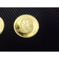 GOLD 1/10 OZ SOUTH AFRICA VAN RIEBEECK COINS / SA HISTORICAL MINT X 2 COINS