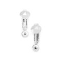 Rhodium Plated Sterling Silver Pierced to Clip On Earring Converter pair (20x7mm)