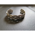 Vintage Sterling Silver Plaited Cuff Bangle