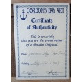 Donita Benzien, oil painting, Bergriver, Gordon`s - Bay, Cape Town with certificate