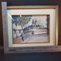 Framed Original Watercolor Paris Scene by S.T Vrobel (380mm x 320mm)
