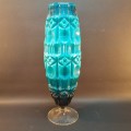 RARE!!! LARGE Vintage 1970's Tiffany Blue with 70's Depressed Motif Vase (100% Perfect)