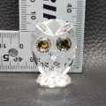 Two Crystal Owl Figurines