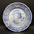 Vintage Dutch Delft Blue and White Display Plate