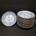 10 Highly Detailed Japanese Blue and White Side Plates (Bis for all)