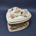 Highly Decorative Cast Heart Rose Trinket/Jewelry Box!!!