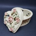 Highly Decorative Cast Heart Rose Trinket/Jewelry Box!!!