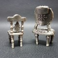Miniature Decorative Pewter Chairs!!!