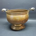 Copper Cauldron with Porcelain Handles