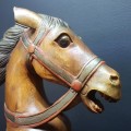 Large Vintage Hand Crafted Wood Stallion (550mm Tall)