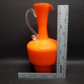 Large Orange Mid Century Glass Pitcher!!!