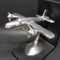 Decorative Vintage Pewter Plane Bookend
