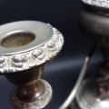 Large Highly Decorative Silver-plate Candle Stand and Burner (Bid for Both)