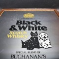 Framed Vintage Black & White Scotch Whisky Bar Mirror
