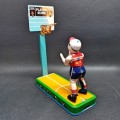 RARE!!! Original Vintage Lithographed Basketball Player Tin Toy!!!!