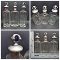 Three Decorative Decanters with Ornate Pewter Bottle Tops!!!