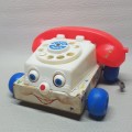 Vintage Fisher Price Wood and Hard Plastic Pull Telephone!!!