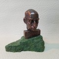 Original Vintage 1996 Wally Hayward Bronze on Malachite Trophy