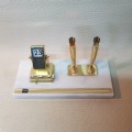 RARE!!! Vintage Brass and Marble Pen and Date Stand!!!