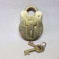 RARE!!! Solid Brass Vintage "Old English" Padlock with Keys!!!!