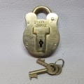 RARE!!! Solid Brass Vintage "Old English" Padlock with Keys!!!!