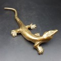 Solid Cast Brass Crocodile Paperweight!!!