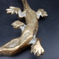 Solid Cast Brass Crocodile Paperweight!!!