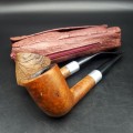 Two Vintage English Briar Pipes and Genuine Leather Ostrich Leather Pipe/Tobacco Bag!!!!