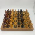 RARE!!!! Vintage Wood Boxed Mixed Double Chess Set!!!
