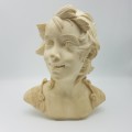 RARE!!! Large A Santini Marble Dust Resin Portrait Bust Study!!!