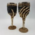 Two Detailed Skeleton Wine Goblets!!!