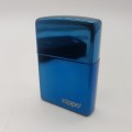 Original Boxed Chrome Blue Zippo Lighter