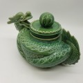 Large Glazed Oriental Dragon Cookie Jar!!!