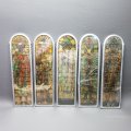 Collection of Religious Icons Between Glass Framed in Pewter (Bid for all, damage on 2)