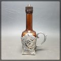 RARE!!! Vintage Highly Decorative Silver Plate Bottle Holder With Original Auburn Bottle!!!