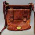 Original Fossil Brown Leather Shoulder Bag!!!