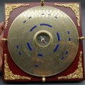 Large Original Solid Brass on Footed Wood Stand Feng Shui Compass!!