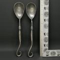 Two Large Pewter Serving Salad Serving Spoons - Bid for Both!!!