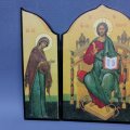 Detailed Vintage Wood Three Panel Religious Icon!!!